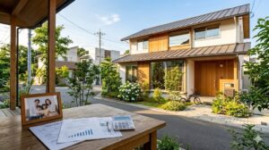 日本の住宅と不動産書類のイメージ画像